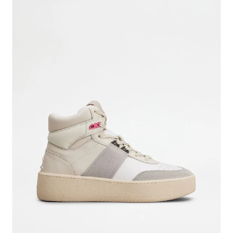 High-top Platform Sneakers in Leather