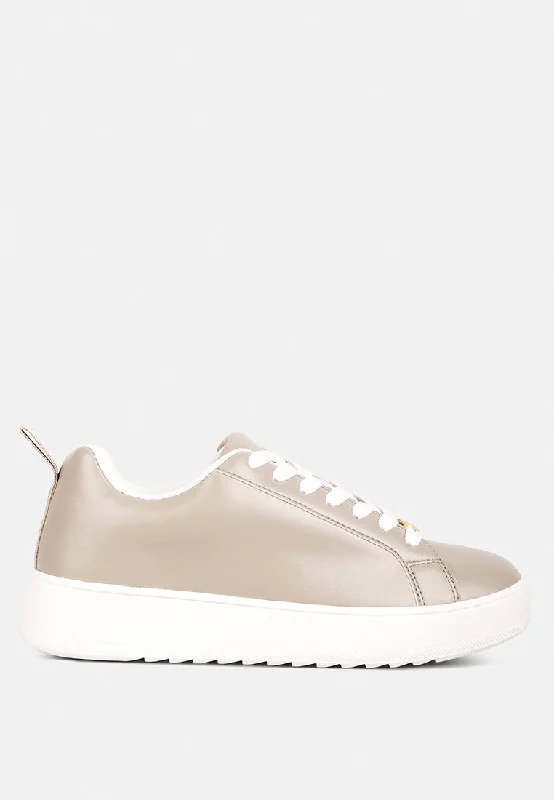 rouxy faux leather sneakers