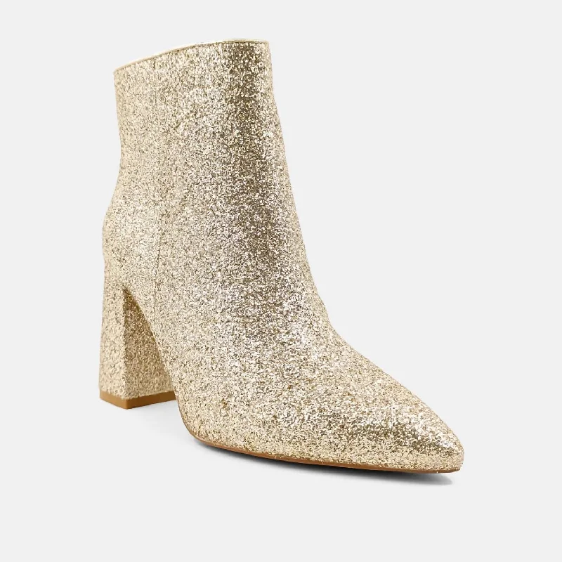 Veronica Boot In Gold Glitter