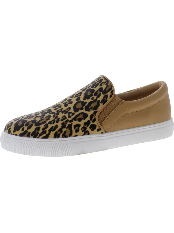 Womens Animal Print Casual Slip-On Sneakers